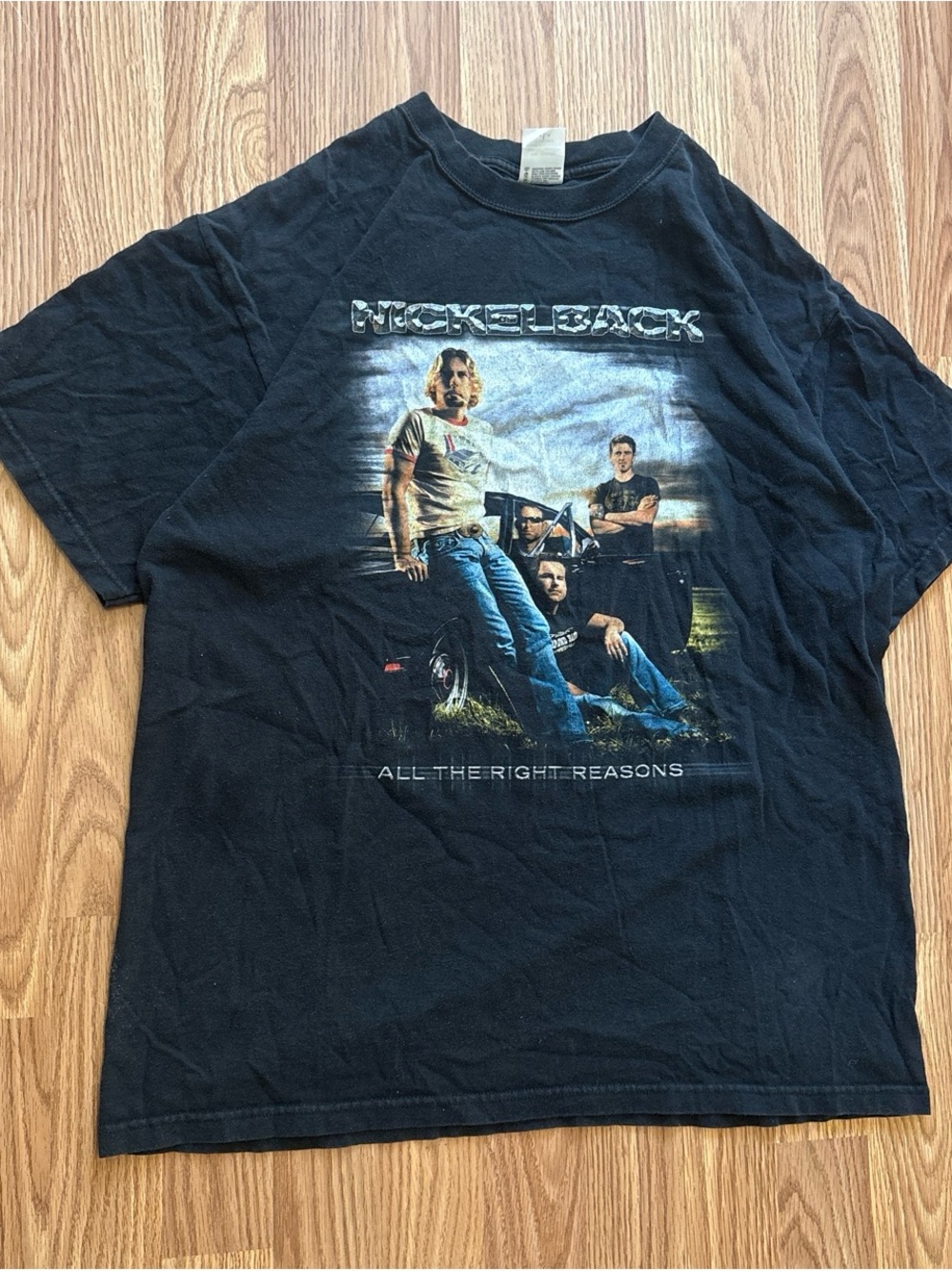 Anvil Black Nickelback Graphic Tee with Band Artwork